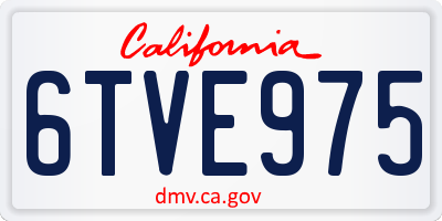 CA license plate 6TVE975