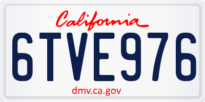 CA license plate 6TVE976