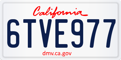 CA license plate 6TVE977