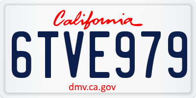 CA license plate 6TVE979