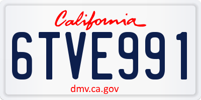 CA license plate 6TVE991