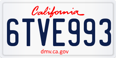 CA license plate 6TVE993