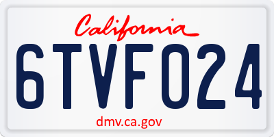 CA license plate 6TVF024