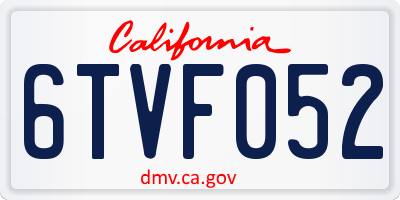 CA license plate 6TVF052