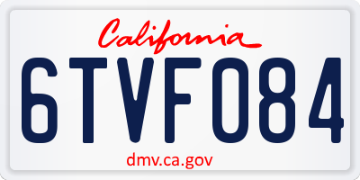 CA license plate 6TVF084