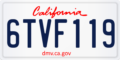 CA license plate 6TVF119