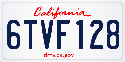 CA license plate 6TVF128