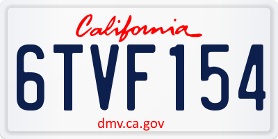 CA license plate 6TVF154