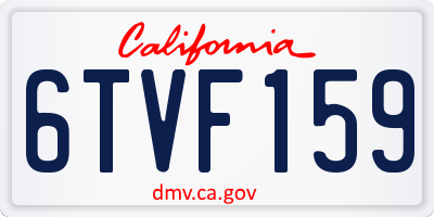 CA license plate 6TVF159