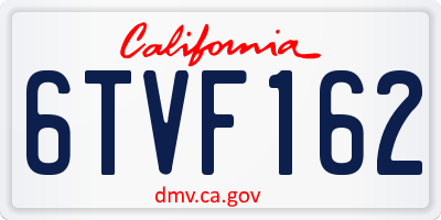 CA license plate 6TVF162