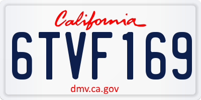 CA license plate 6TVF169