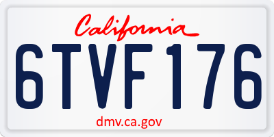 CA license plate 6TVF176
