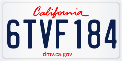 CA license plate 6TVF184