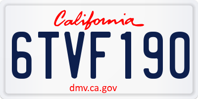 CA license plate 6TVF190