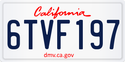 CA license plate 6TVF197