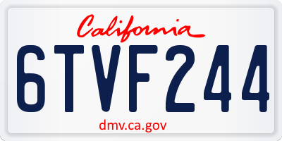 CA license plate 6TVF244