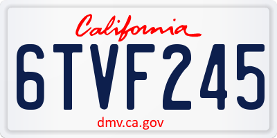CA license plate 6TVF245