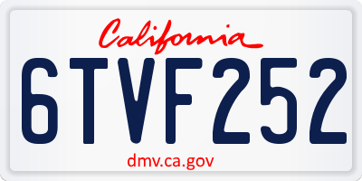 CA license plate 6TVF252