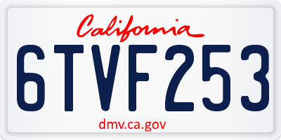 CA license plate 6TVF253