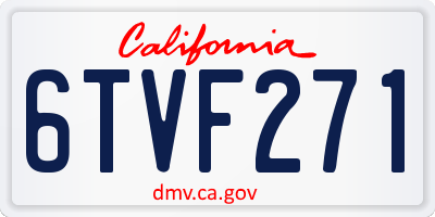 CA license plate 6TVF271