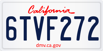 CA license plate 6TVF272