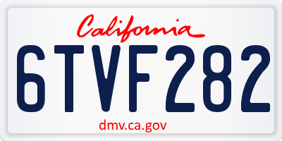 CA license plate 6TVF282