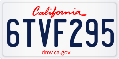 CA license plate 6TVF295