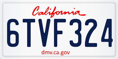 CA license plate 6TVF324
