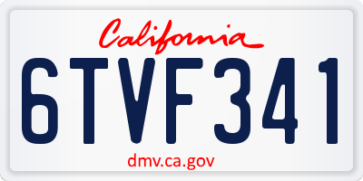 CA license plate 6TVF341