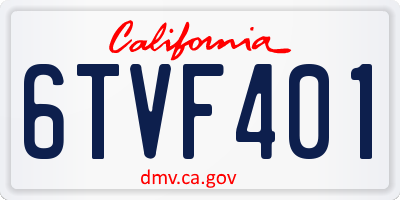 CA license plate 6TVF401
