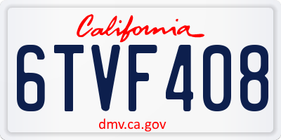 CA license plate 6TVF408