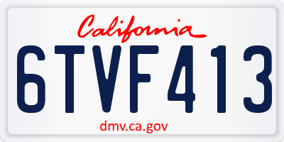 CA license plate 6TVF413