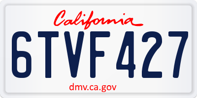 CA license plate 6TVF427