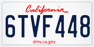 CA license plate 6TVF448
