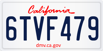 CA license plate 6TVF479