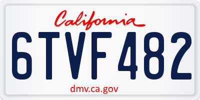 CA license plate 6TVF482