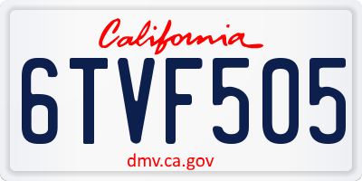 CA license plate 6TVF505