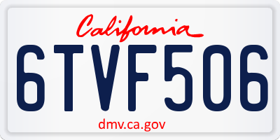 CA license plate 6TVF506