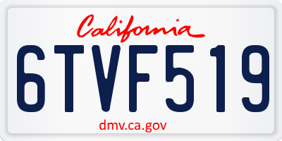 CA license plate 6TVF519