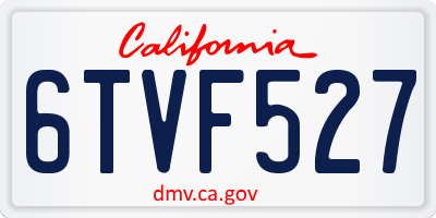 CA license plate 6TVF527