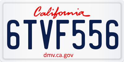 CA license plate 6TVF556