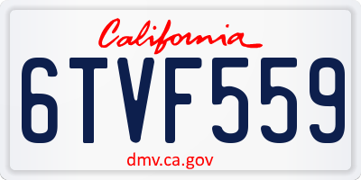 CA license plate 6TVF559