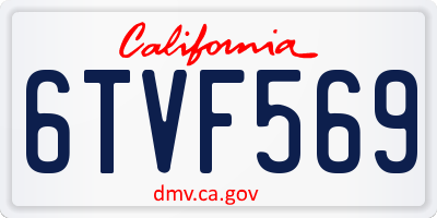 CA license plate 6TVF569