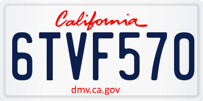 CA license plate 6TVF570