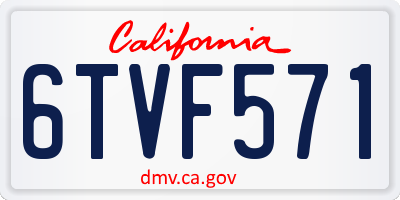 CA license plate 6TVF571