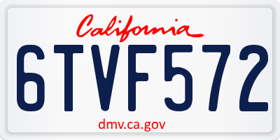 CA license plate 6TVF572