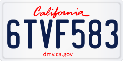 CA license plate 6TVF583