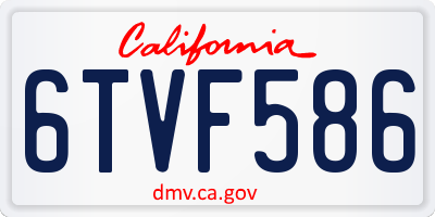 CA license plate 6TVF586