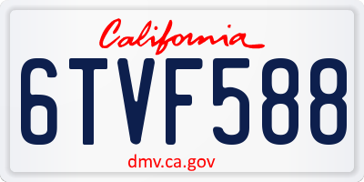 CA license plate 6TVF588