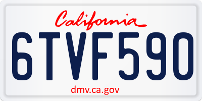 CA license plate 6TVF590